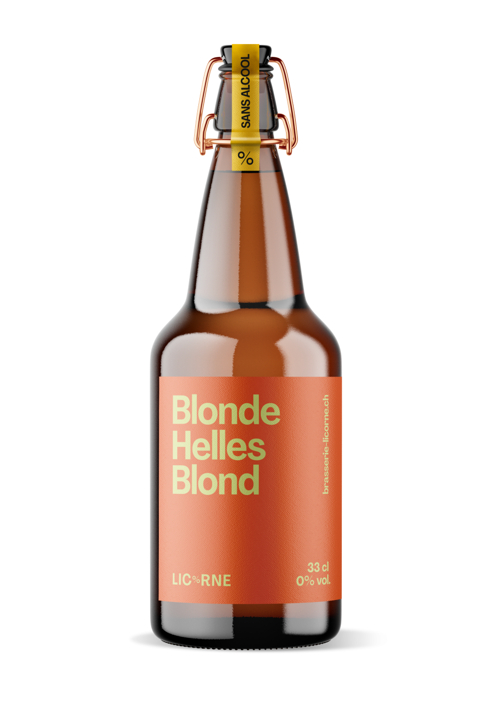 photo of a licorne beer of the blond type.