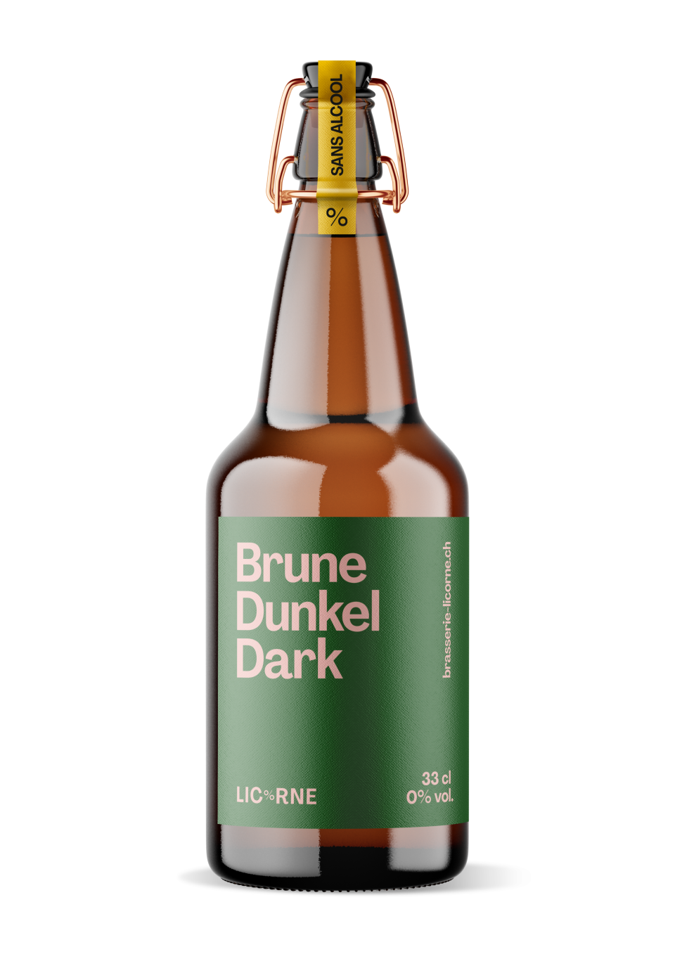 photo of a licorne beer of the dark type.